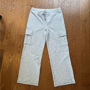 Aritzia TNA Gray Cargo Waffle Sweatpants - Wide Leg Drawstring